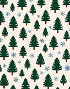 Festive Forest Trees Snowflakes Rug