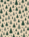 Forest Evergreen Trees Snowflakes Rug