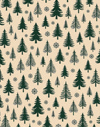 Forest Evergreen Trees Snowflakes Rug