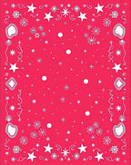 Crimson Starburst Snowflake Burst Rug