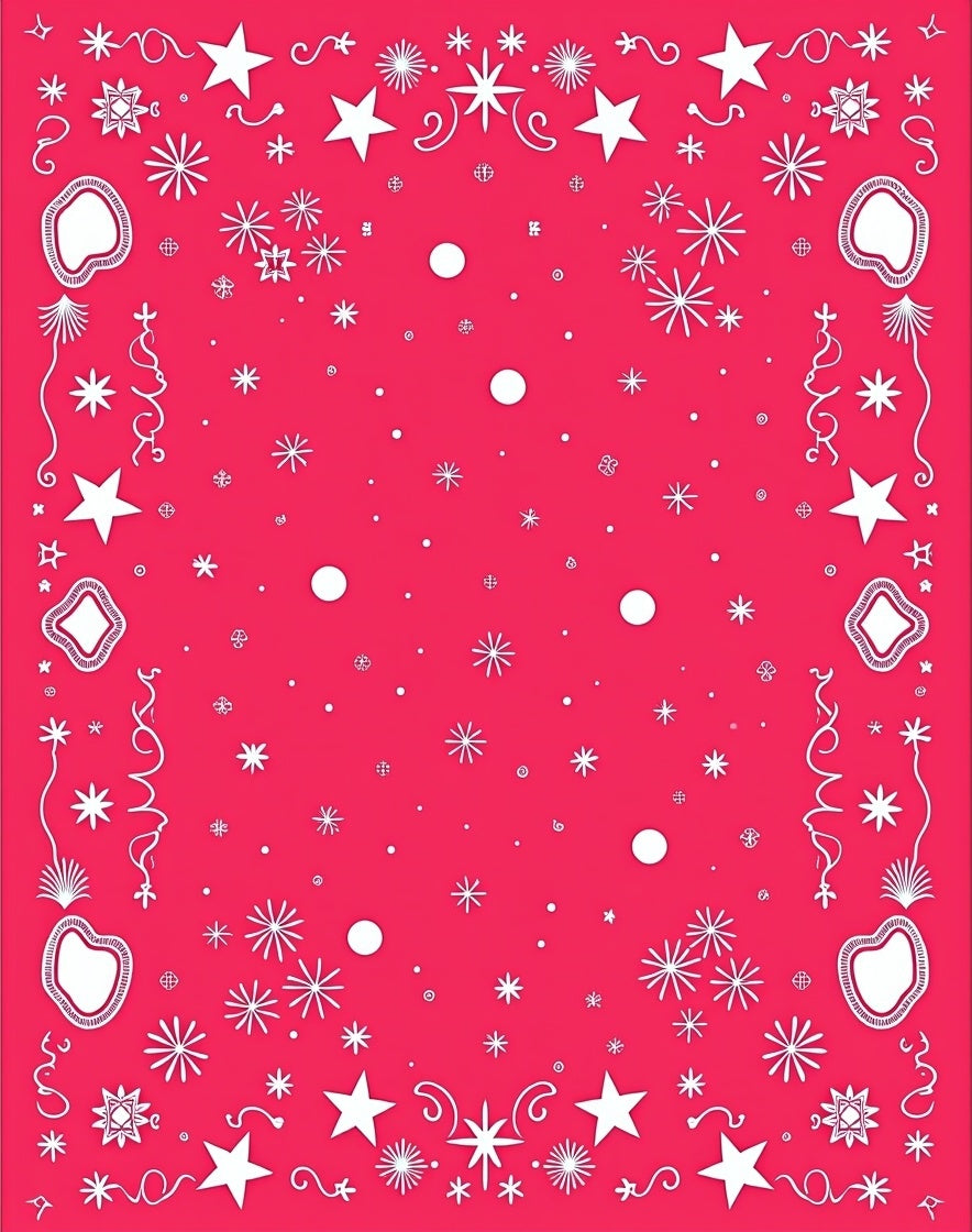 Crimson Starburst Snowflake Burst Rug