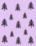 Pastel Lilac Christmas Tree Star Repeat Rug