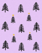 Pastel Lilac Christmas Tree Star Repeat Rug
