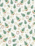 Festive Green Pine Holly Stars Rug