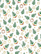 Festive Green Pine Holly Stars Rug
