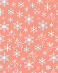Coral Snowflake Cluster Winter Blanket Rug