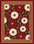 Crimson Floral Medallion Garden Rug