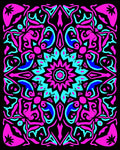 Vibrant Pink Blue Mandala Art Rug