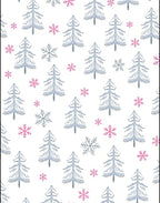 Whimsical Winter Snow Cute Trees Rug