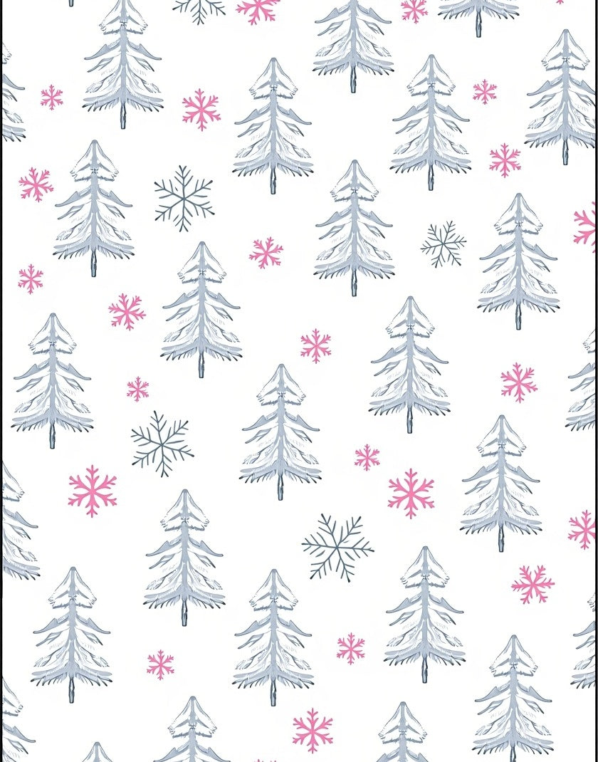 Whimsical Winter Snow Cute Trees Rug