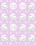 Whimsical White Angelic Feathered Creatures Rug