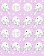 Whimsical White Angelic Feathered Creatures Rug