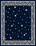 Navy Golden Starry Night Border Rug
