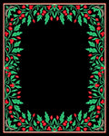 Vibrant Red Green Berry Garland Rug