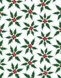 Winter Green Red Holly Clusters Rug