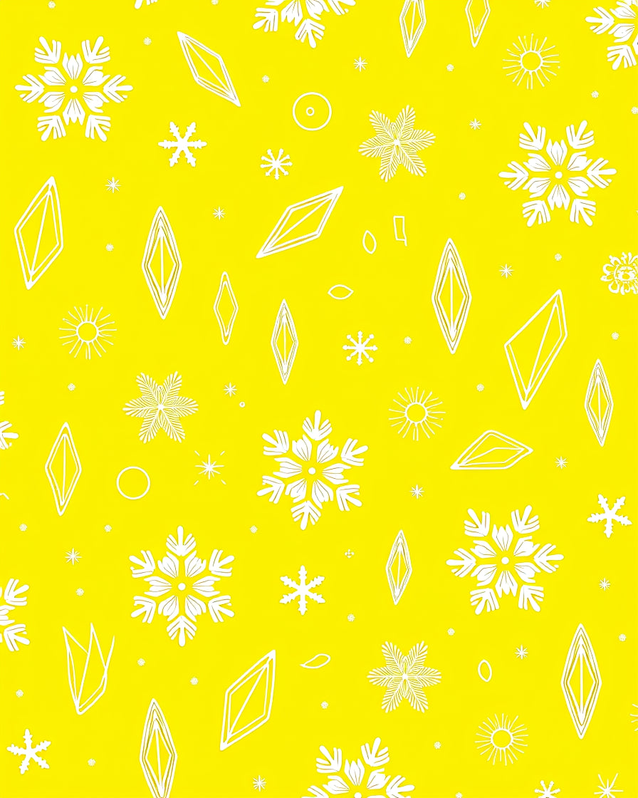 Bright Yellow White Snowflake Diamonds Rug