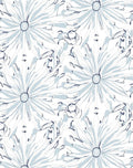 Soft Blue Daisy Floral Swirls Rug