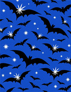 Bold Black Bats Starlight Sky Rug