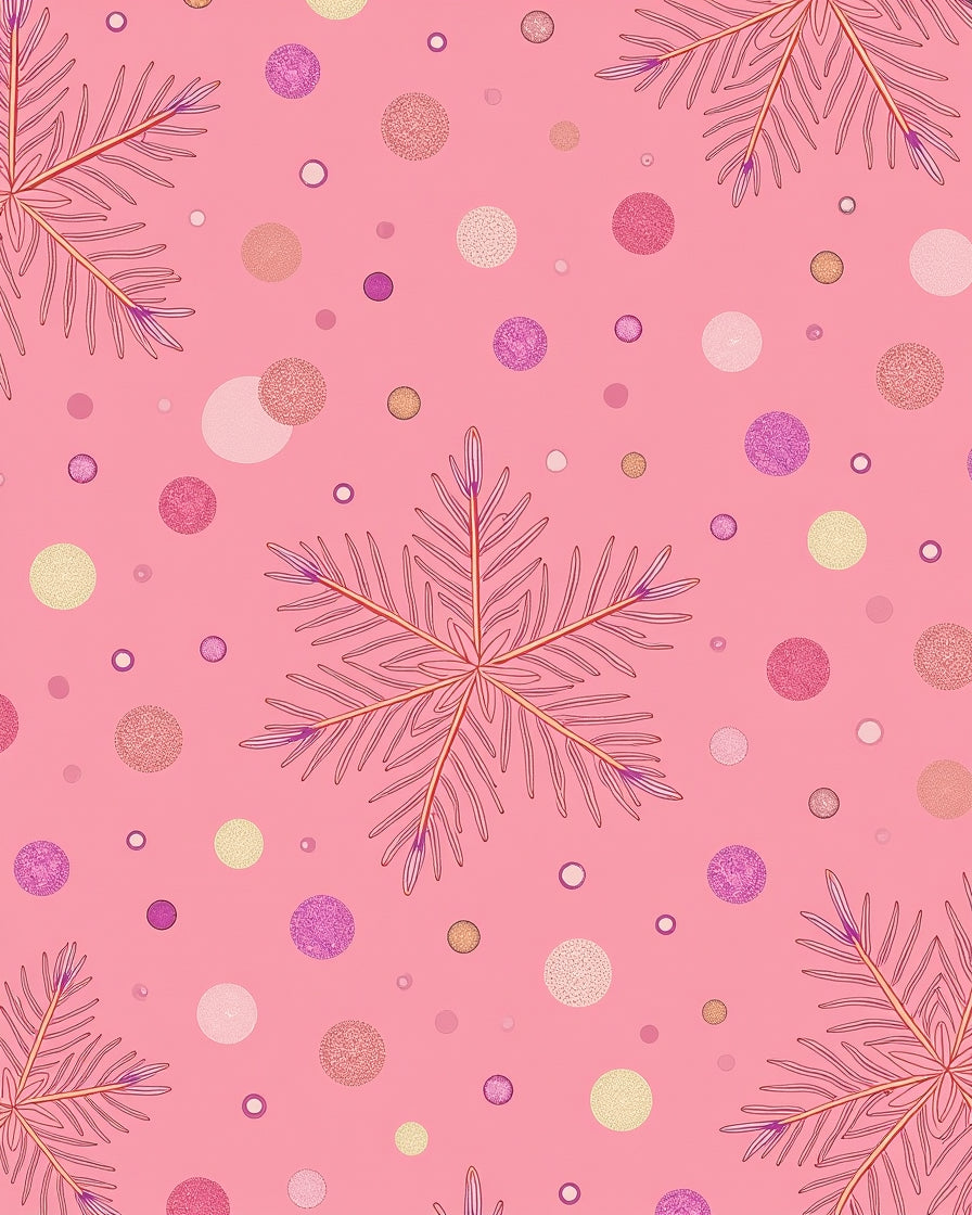 Pink Snowflake Cluster Dot Rug