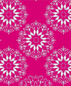 Fuchsia White Starburst Mandala Rug