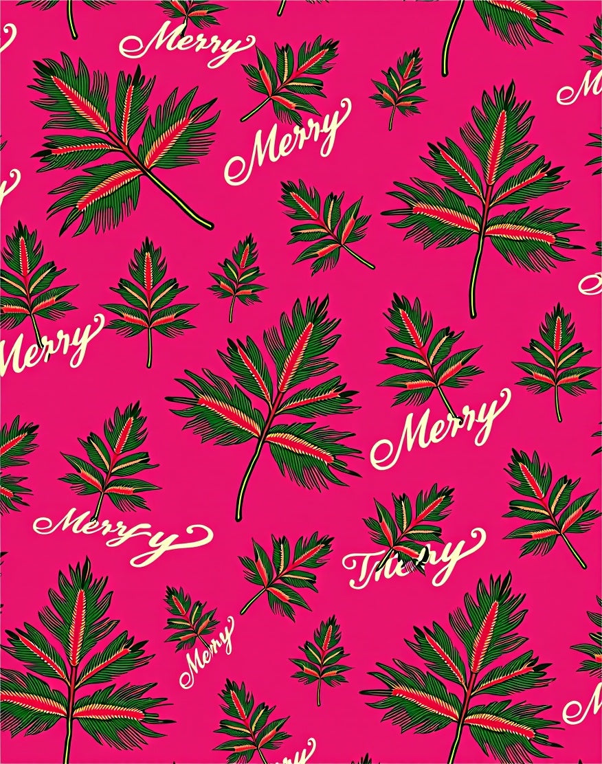 Tropical Merry Fern Leaf Medley Rug