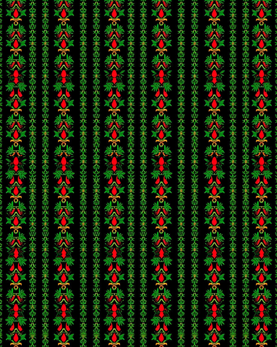 Crimson Amber Green Vertical Stripes Rug