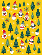 Charming Gnomes Snowflake Forest Yellow Rug