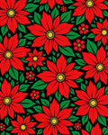 Vivid Crimson Blossoms Surrounded Foliage Rug