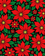 Vivid Crimson Blossoms Surrounded Foliage Rug