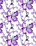 Purple Butterfly Swirl Garden Rug