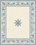 Vintage Blue Floral Leaf Border Rug