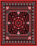 Bold Red Black Central Medallion Rug