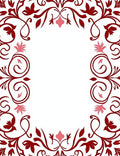 Crimson Swirl Floral Frame Rug