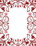 Crimson Swirl Floral Frame Rug