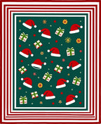 Holiday Hats And Gifts Border Rug
