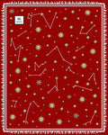 Red Celestial Constellation Starburst Rug