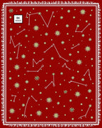 Red Celestial Constellation Starburst Rug