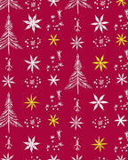 Crimson Festive Trees Starfall Collection Rug