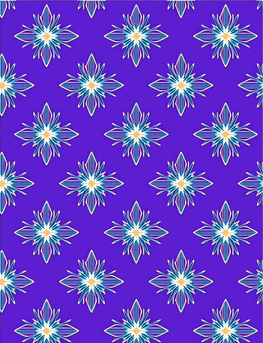 Radiant Blue Petal Starburst Rug