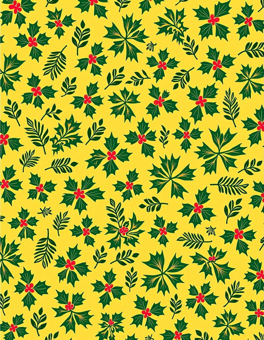 Bright Yellow Holly Berry BranchesRug Rug