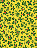 Bright Yellow Holly Berry BranchesRug Rug