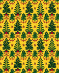 Foliage Pine Tree Folk Art Rug
