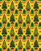 Foliage Pine Tree Folk Art Rug