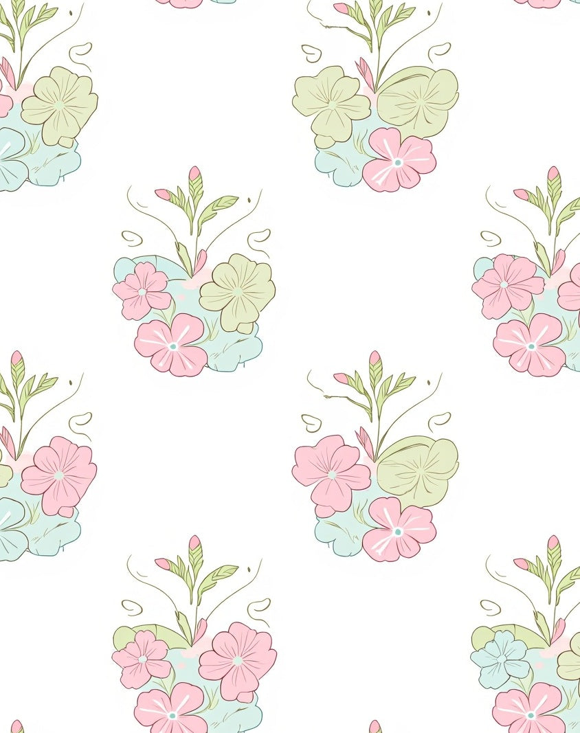 Whimsical Pastel Floral Bouquet Arrangement Rug