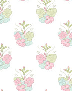 Whimsical Pastel Floral Bouquet Arrangement Rug