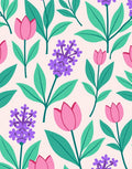 Pink Tulip Purple Hyacinth Garden Rug