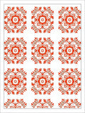 Vibrant Orange Floral Mandala Repeat Rug