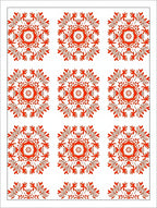 Vibrant Orange Floral Mandala Repeat Rug