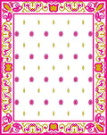 Fuchsia Gold Floral Bordered Medallion Rug