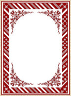 Rich Crimson Floral Bordered Stripped Rug